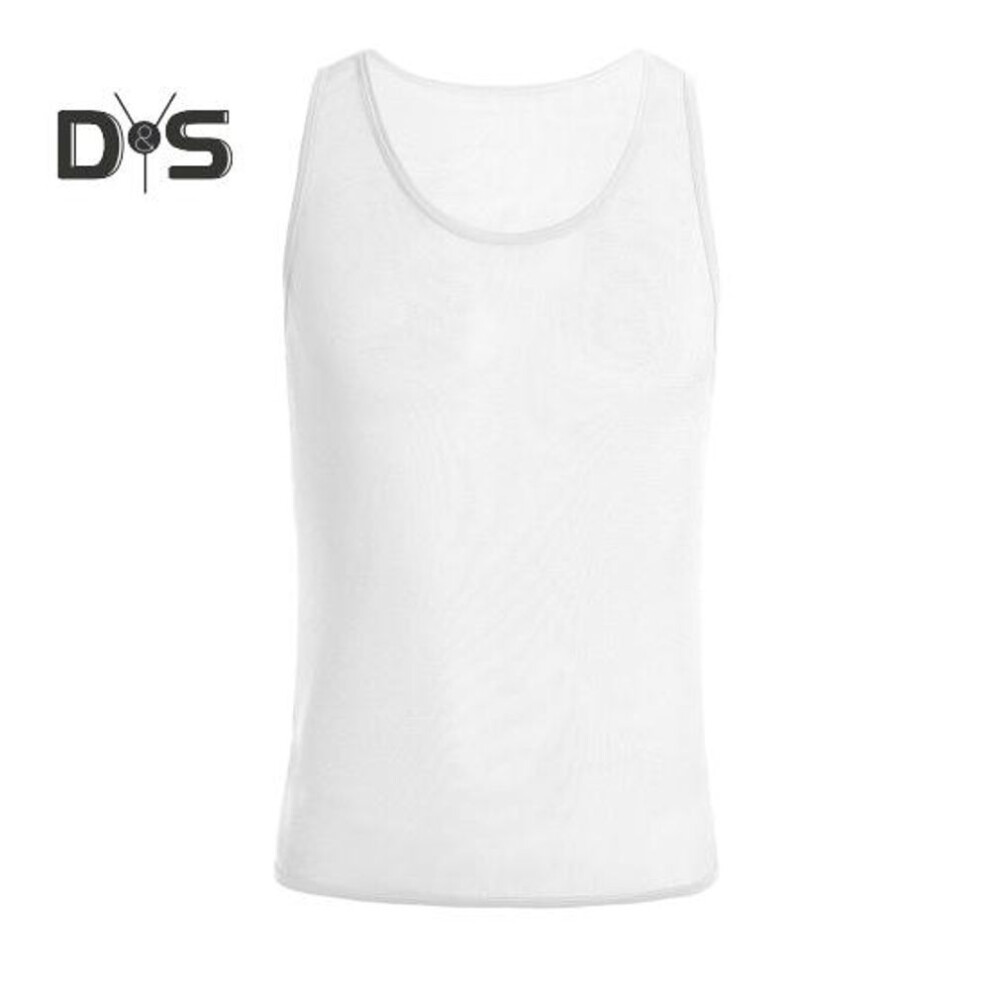 (white, XL) Men's Mesh Tank Top Sleeveless Glittery Transparent Vest Casual See Through Muscle Tee Shirt for Daily Wear Gym Fitness