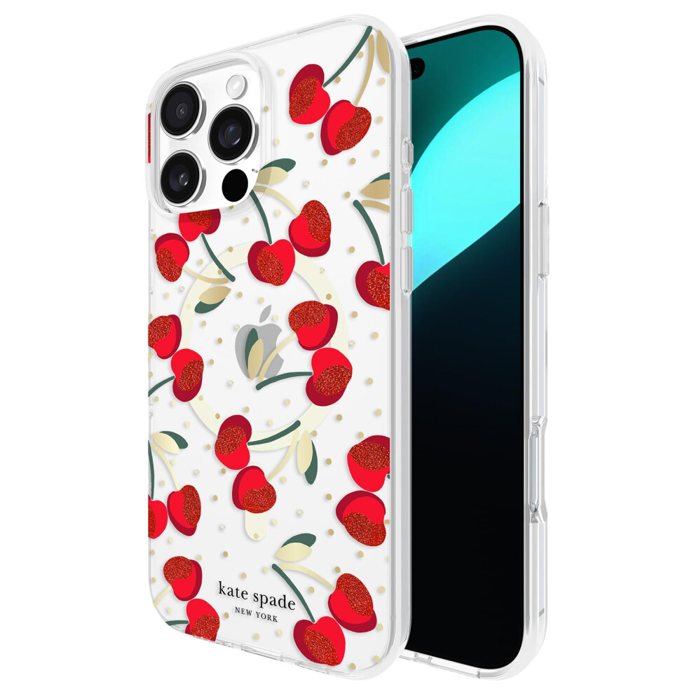 Photos - Case Kate Spade new york iPhone 16 Pro Max - Compatible with MagSafe - Designer Phone - Cherry Dot Gems Red KS054472