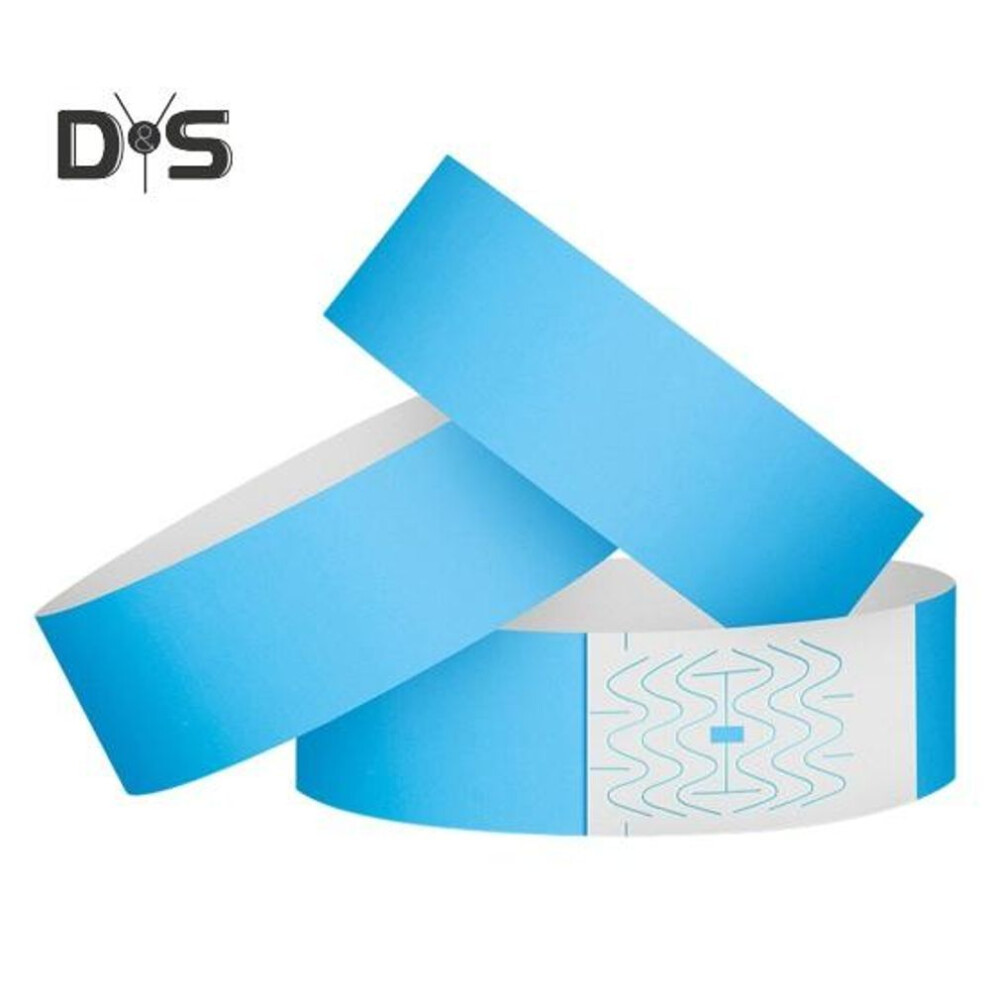 (light blue) 100pcs Synthetic Paper Wristbands Disposable Waterproof Wrist Strap Event Bands Replacement Wristband Set Identification Bracelets For Amusement Park