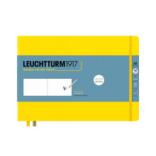 Leuchtturm1917 - Blocco da disegno con copertina rigida, formato paesaggio medio (limone) - 112 pagine di carta da 150 g/m