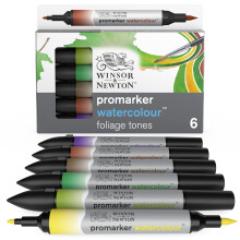 Sada akvarelov ch fixiek Winsor & Newton ProMarker, 6 kusov, odtiene l stia