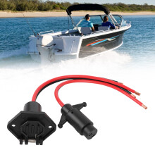 DC12V Trolling Motor Plug and Receptacle 2 Wire Flush Mount Plug and Play for Marine Boats Kayaks
