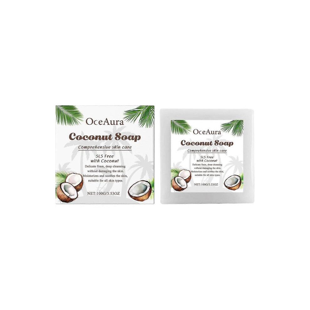 OceAura Coconut Skin Soothing Soap Gentle Cleansing Aromatic Moisturizing Comfort Daily Care Soap