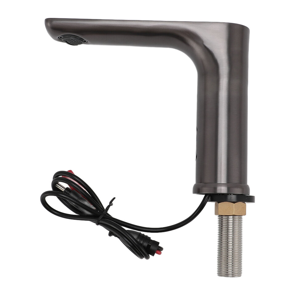 Touchless Electronic Faucet Battery Powered Vertical Bathroom Sink Faucet G1/2 Male Thread Gunmetal Grey-image-OPC-PH9QNTT-NEW