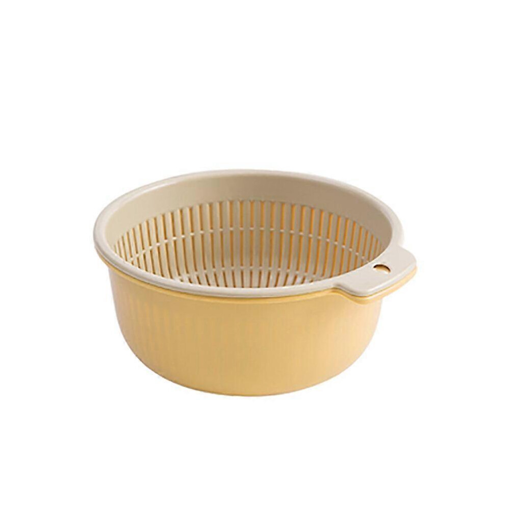 (XL, yellow) Multifunctional Drain Blue for Fruits and Vegetables, Storage Basket, Double Layer, Can Hang * Purple 20x9cm-image-OPC-PH9QP78-NEW