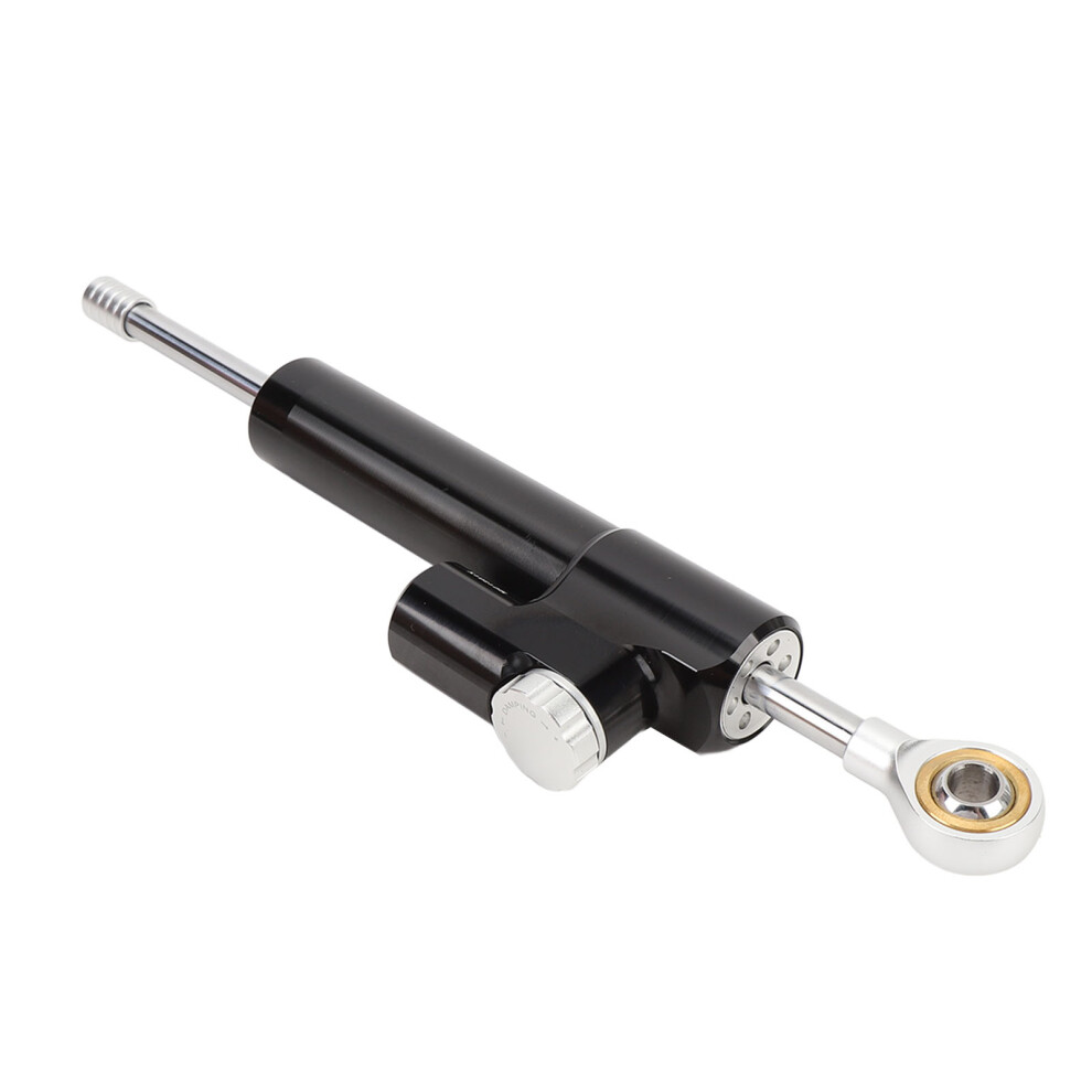 Motorcycle Steering Damper Adjustable Universal Fit Increase Stability Steering Stabilizer For Motorbike + Black/Silver 9461296853113