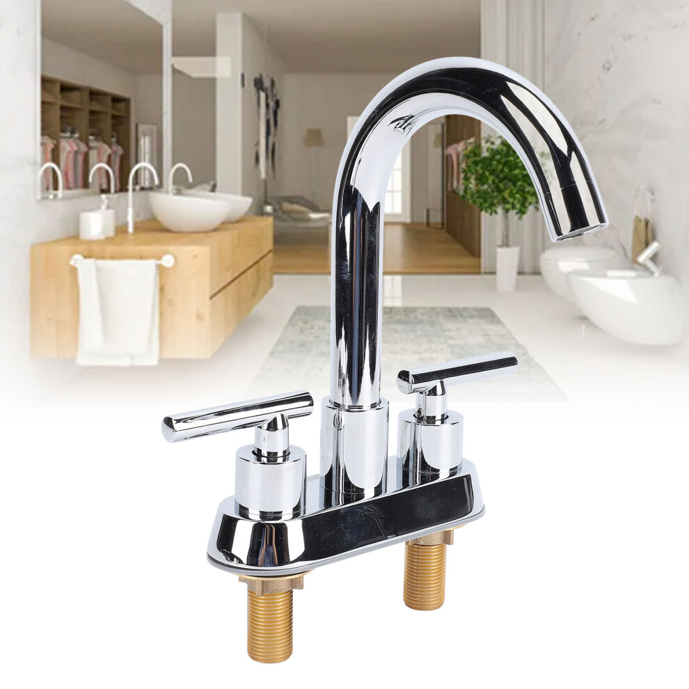 Sink Faucet With Double Handles Hot Cold Water Mixer Tap 304 Stainless Steel Sink Faucet For Kitchen Bathroom 7901296853567