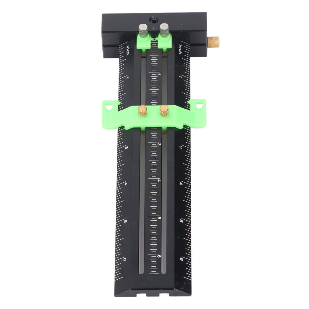 T Type Scribing Gauge with Steel Needle Double Line Marking Ruler Woodworking Sliding Measurement and Layout Tool Imperial 6 Inch Green-image-OPC-PH9QPWK-NEW