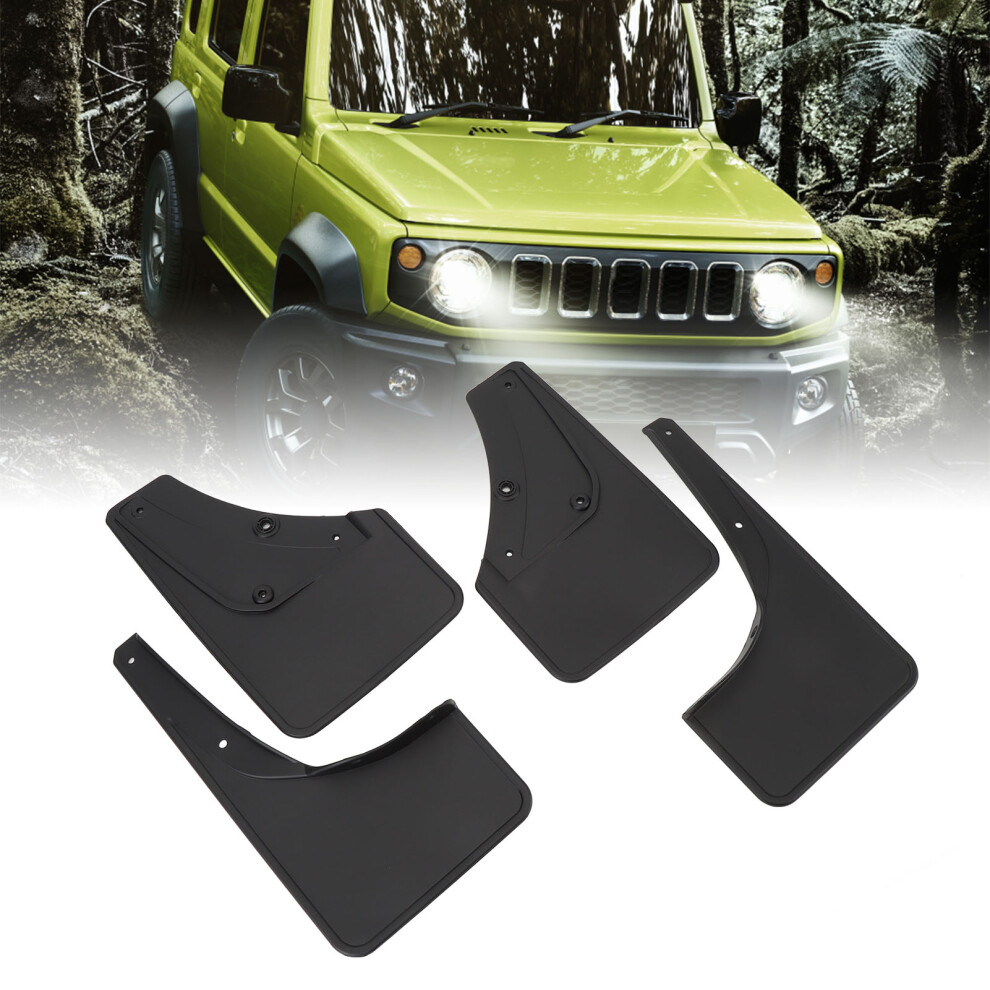 4Pcs Car Wheel Mudguards Front Rear Wheel Protective Vehicle Tire Protector Mudflaps For Jimny 2019 To 2023 Black 4051296861024