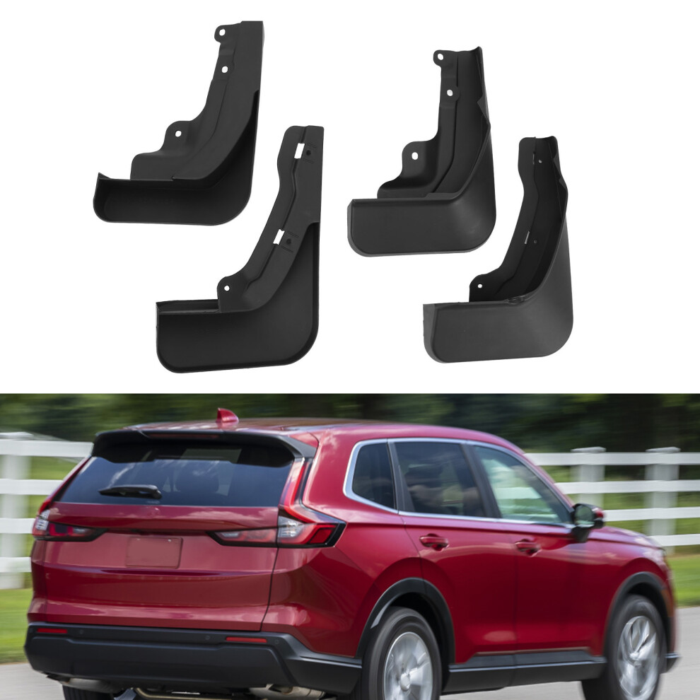 4 Pieces Mud Flaps Set Anti Splashing Front And Rear Splash Guards For Cr-V Crv Lx Ex Exl 2023 2024 Black 6941296860982