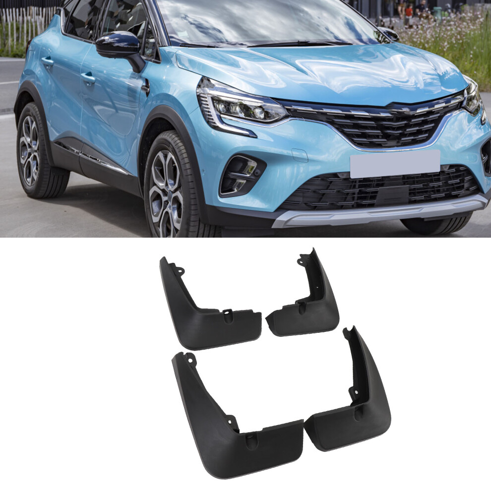 4Pcs Car Mudguard Protective Impact Proof High Strength Splash Guard Mud Flap For Captur 2019 To 2024 Black 8451296861080