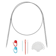 24palcov (60cm) kruhov pletac jehlice z nerezov oceli Velikost US 6 (4,0 mm) sada kovovch pletacch jehel pro vrobu tku se svetrem