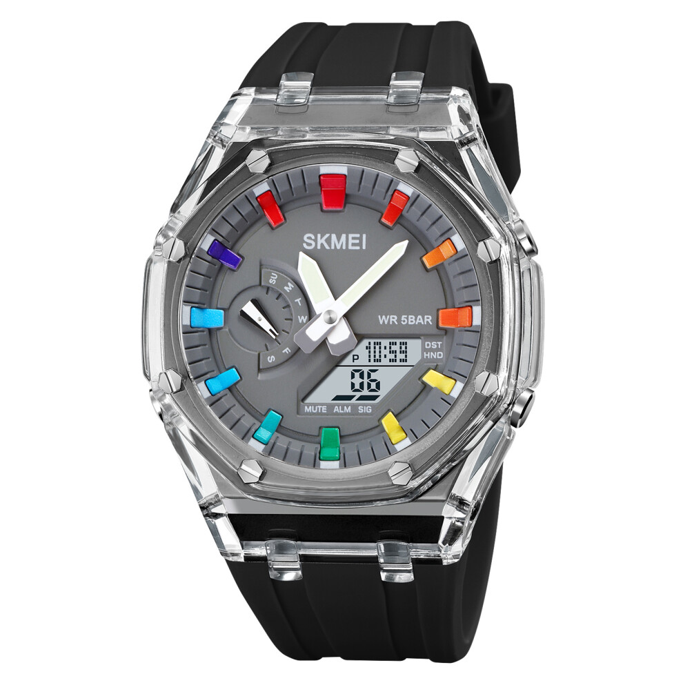 Skmei Digital Watch 50M Water Resistant Backlight Wrist Watch World Time Stopwatch Daily Alarm Chime Hourly Countdown Timer Date/Day/Week D 5081296863086
