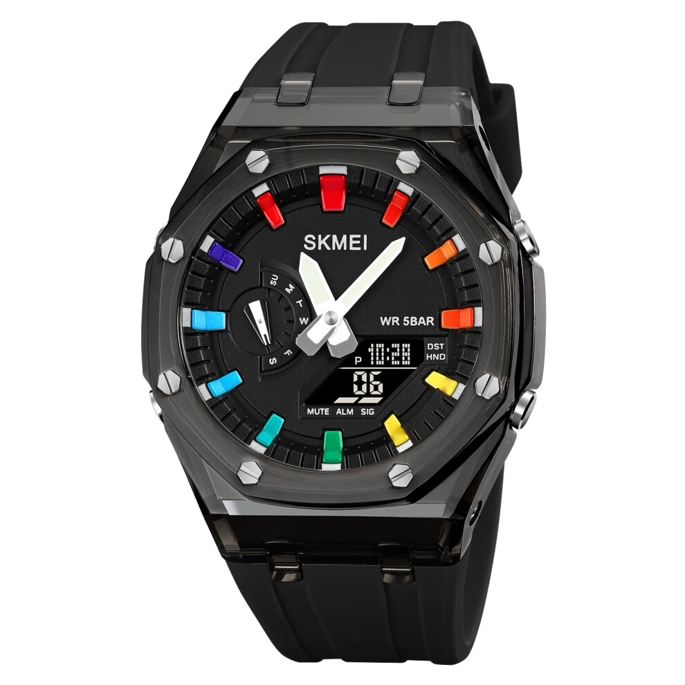 Skmei Digital Watch 50M Water Resistant Backlight Wrist Watch World Time Stopwatch Daily Alarm Chime Hourly Countdown Timer Date/Day/Week D 4011296863022