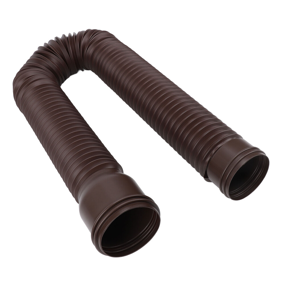 Rain Gutter Downspout Extension Flexible Pe Extendable Drain Away Extender For Outdoor Villa Round Brown 7901296864006