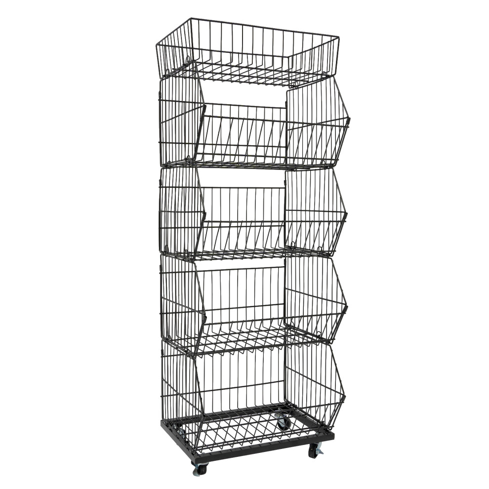 5-Tier Retail Display Rack,Market Shelf,Fruit Vegetable Snack Basket