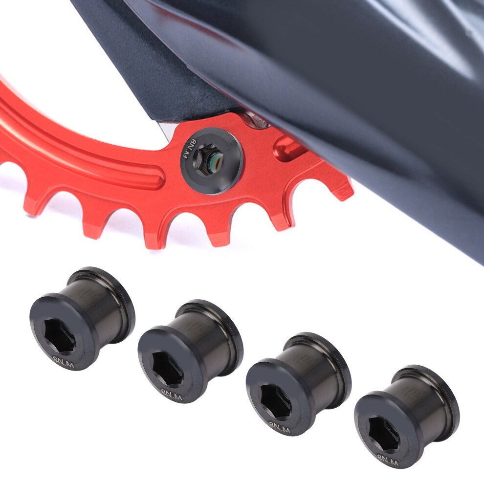 4Pcs 6.5Mm Mountain Cycling Chainring Bolts Alloy Chainring Bolts Single Disc Chainwheel Screw For Mountain Cycling Black 9401296873353