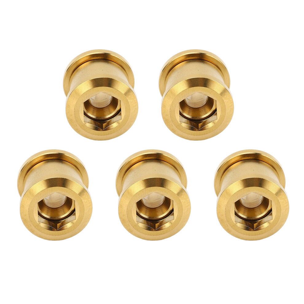 5 Pack 6.5Mm Single Chainring Bolts Set High Strength Ti Alloy Universal Single Chainwheel Bolts Gold 7891296873736