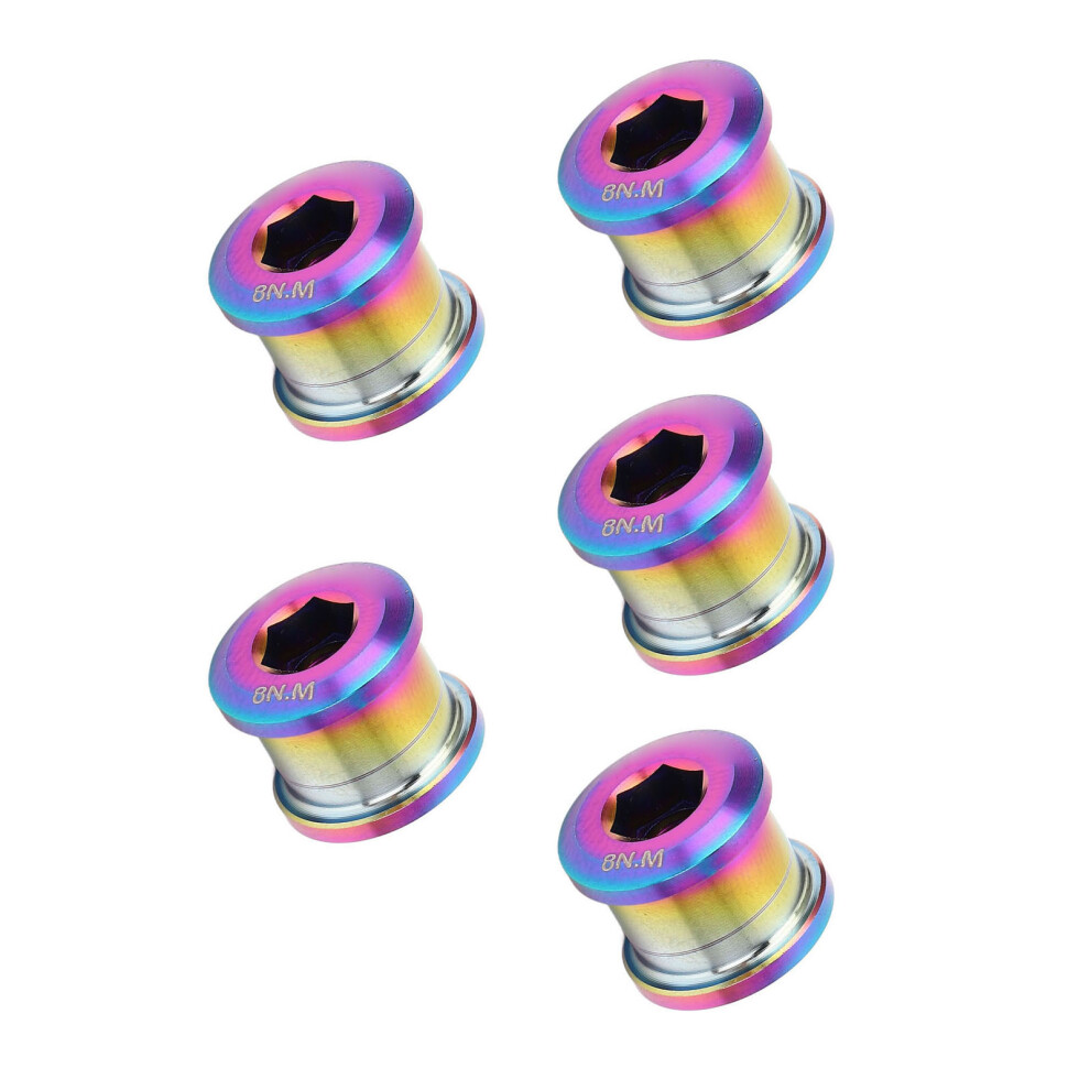 5 Pcs Bike Chainring Screw 6.5Mm Colorful Ti Alloy High Strength Lightweight Single Disc Chainwheel Screws 9411296873741