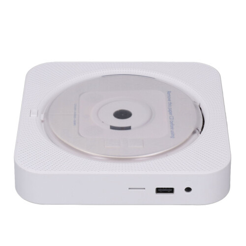 Bluetooth CD Player Portable Remote Control Protective Cover 2 Modes Wall Mount Cd Player White