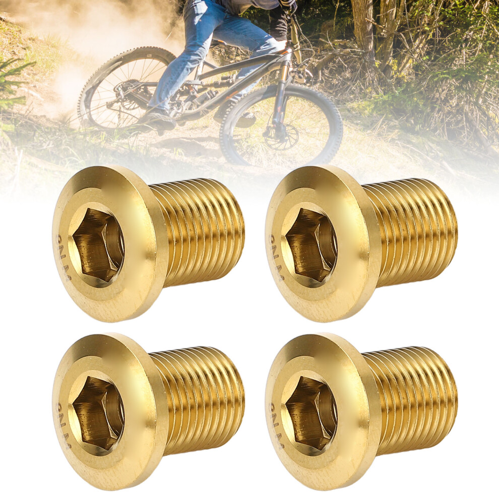 4Pcs Bike Chainring Screw Gold Metal Cnc Processed Anti Loosening Road Bike Chainwheel Screw For 5800 Ut6800 R8000 Da9000 R9100 7661296875722