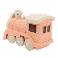 Floating Blowing Ball Small Electric Train Toy with Sound & Light for Kids Red