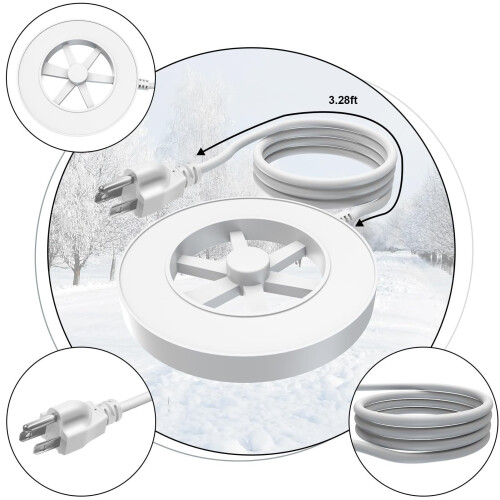 70W Aluminum Bird Bath Deicer with Thermostatic Control, Ready Plug 1