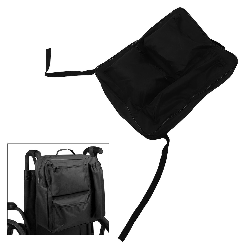 Wheelchair Backpack with Multiple Pockets Adjustable 600D Oxford Cloth Wheelchair Bag for Back of Chair