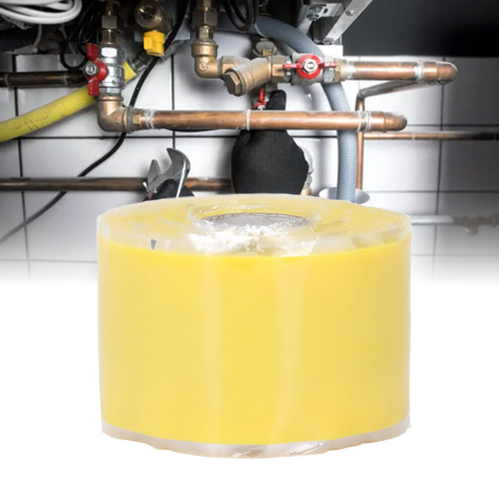 Silicone Rubber Repair Tape 5M Length 50Mm Width 0.8Mm Thick Self Adhesive Water Hose Leak Seal Tape Yellow 9451296882855