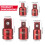 5-Piece Impact Socket Adapter Set, Red, Chrome Vanadium Steel 8