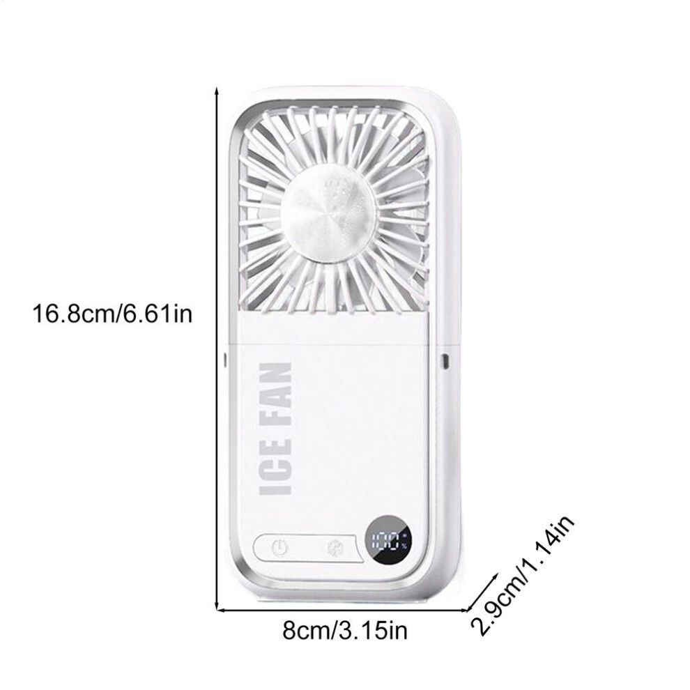 (WHITE) Portable Fan Rechargeable Air Cooler Portable Travel Supplies Reusable Hot Weather Accessories For Daily Use Outdoor Commute-image-OPC-PH9R5NQ-NEW