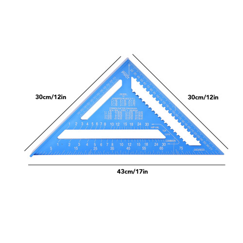 Aluminum Alloy Triangle Ruler 18.94oz Blue High Accuracy Angle Measuring Tool 1
