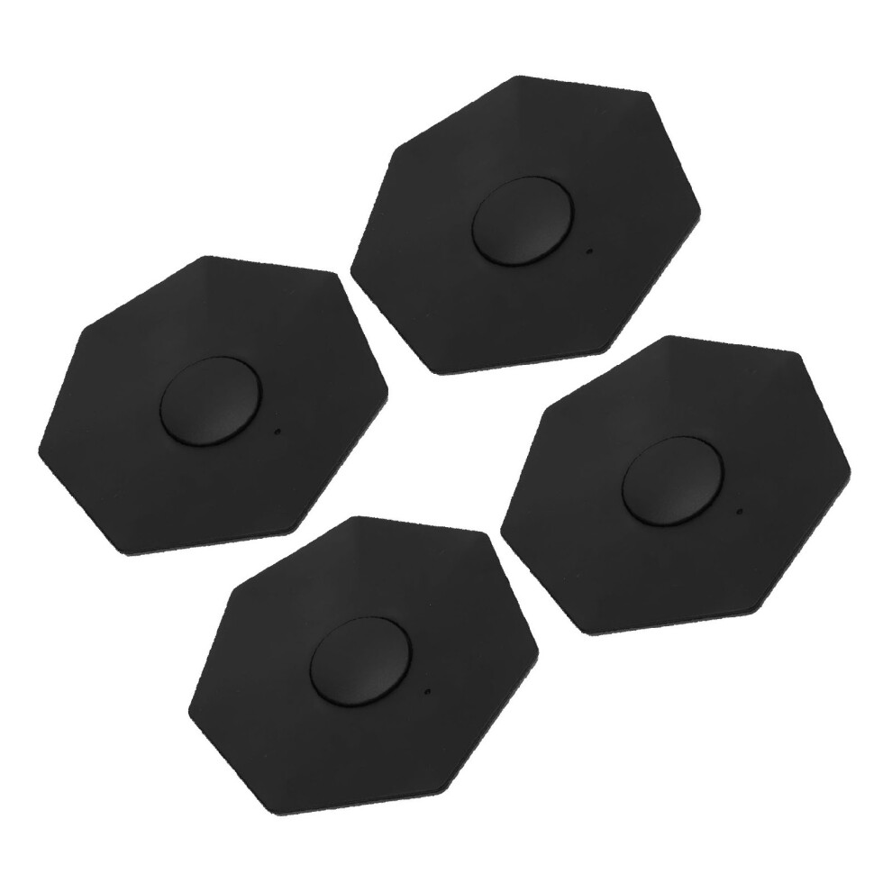4Pcs Wheel Hub Cap Stylish Look Dust Resistant Buckle Installation Protective Center Wheel Hub Cap For Vehicle Black 5071296887434