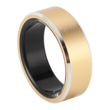 Smart BT Ring Fitness Tracker IP68 Waterproof 18mAh Size 11 Gold