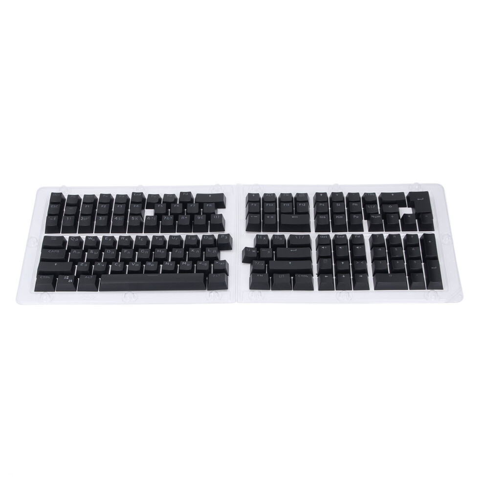 132 Key Keyboard Keycap Russian Oem Profile Matte Finish Ergonomic Abs Keycaps For 61 62 64 68 84 87 104 108 Keyboards Black 7891296888860