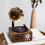 Wood Grain Retro Record Player Bluetooth Speaker, 5W, 1500mAh 9