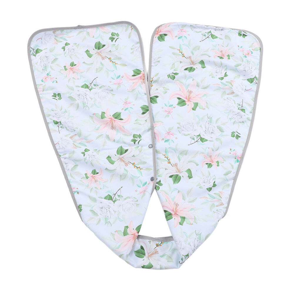 Adult Bib Scarf with Snap Closure Double Sided Clothing Protector for Elderly Senior Floral Patterned