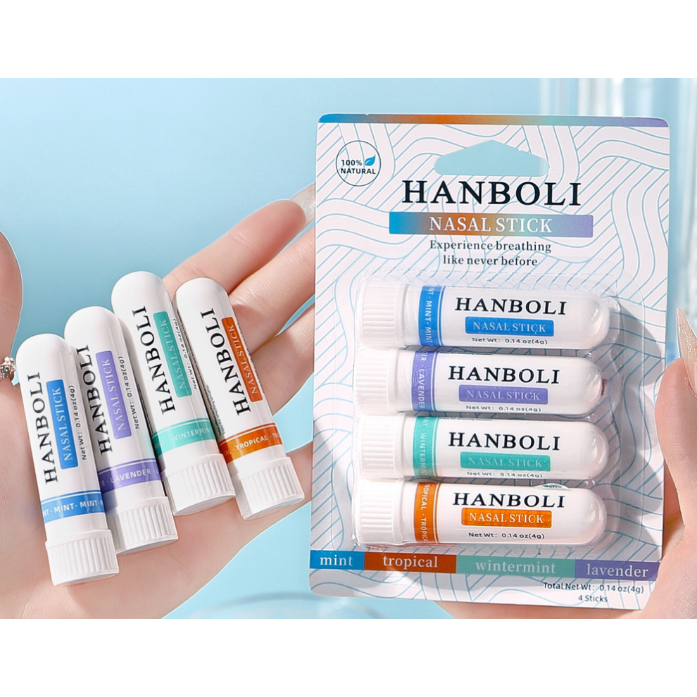 (2set= 8pcs Nasal Stick) HANBOLI Essential Oil & Menthol Inhaler Aromatherapy Inhaler Nasal Stick-image-OPC-PH9R782-NEW