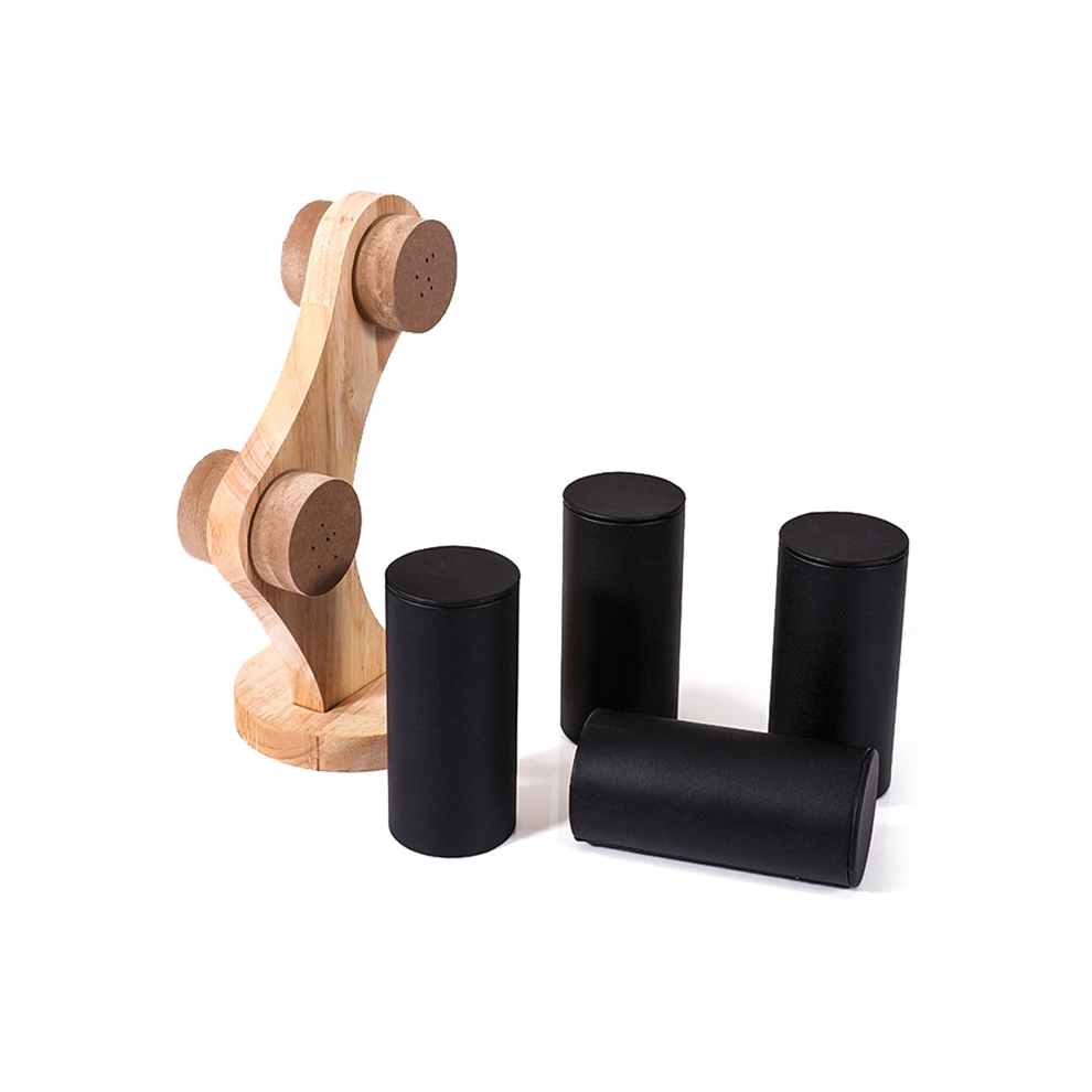 2-laags massief houten sieradenstandaard, armband, horloge-organizer, opbergrek, verpakkingsrek, beugel, 2
