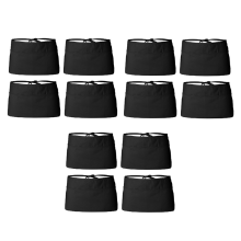 12er-Pack – Schwarze Kellner-Taillenschürzen, Kellner-Halbschürze mit Gürteltasche