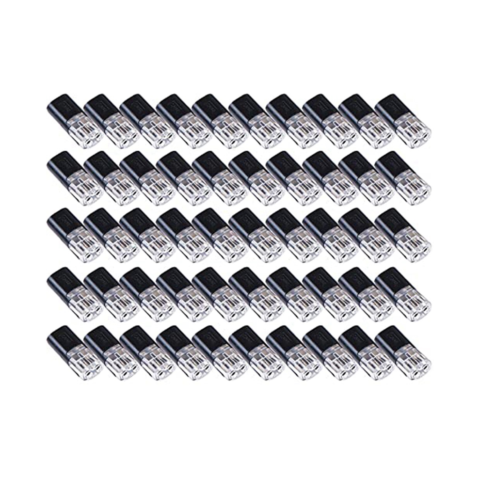 50Pcs Double-Wire Push-In Connector With Locking Buckle,Low Voltage Wire Connectors,No Wire-Stripping Required 4852431790151