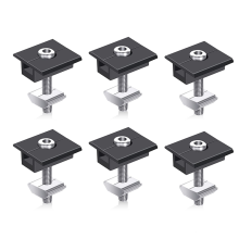 Confezione da 6 morsetti centrali da 30 mm, pannello solare fotovoltaico regolabile a forma di T nero per