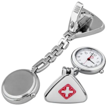 Relógio de bolso de quartzo com pingente de enfermeira e médico, triângulo, mesa de enfermeira