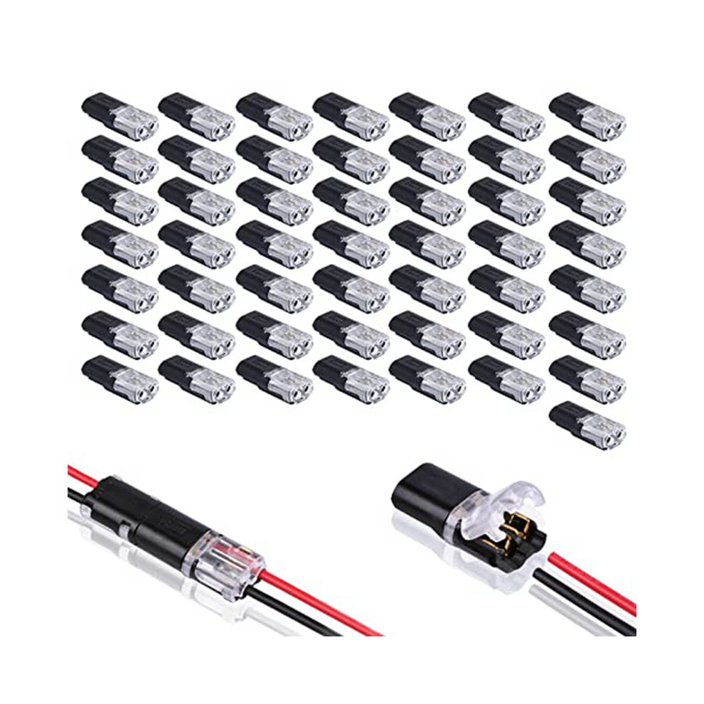 50Pcs Double-Wire Plug-In Connector With Locking Buckle,Pluggable Connectors 2 Pin Way Universal Compact Wire Terminal 4852431790250