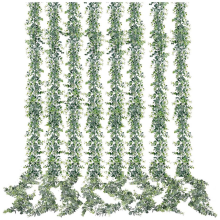 Kunstmatige eucalyptus slinger 8-pack groen kunsthangplanten, 1,8 m/streng voor decoratie