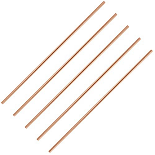 Barra redonda de cobre puro com 11,8 polegadas de comprimento, barra de metal sólido para torno (5 peças, 3 mm de diâmetro)