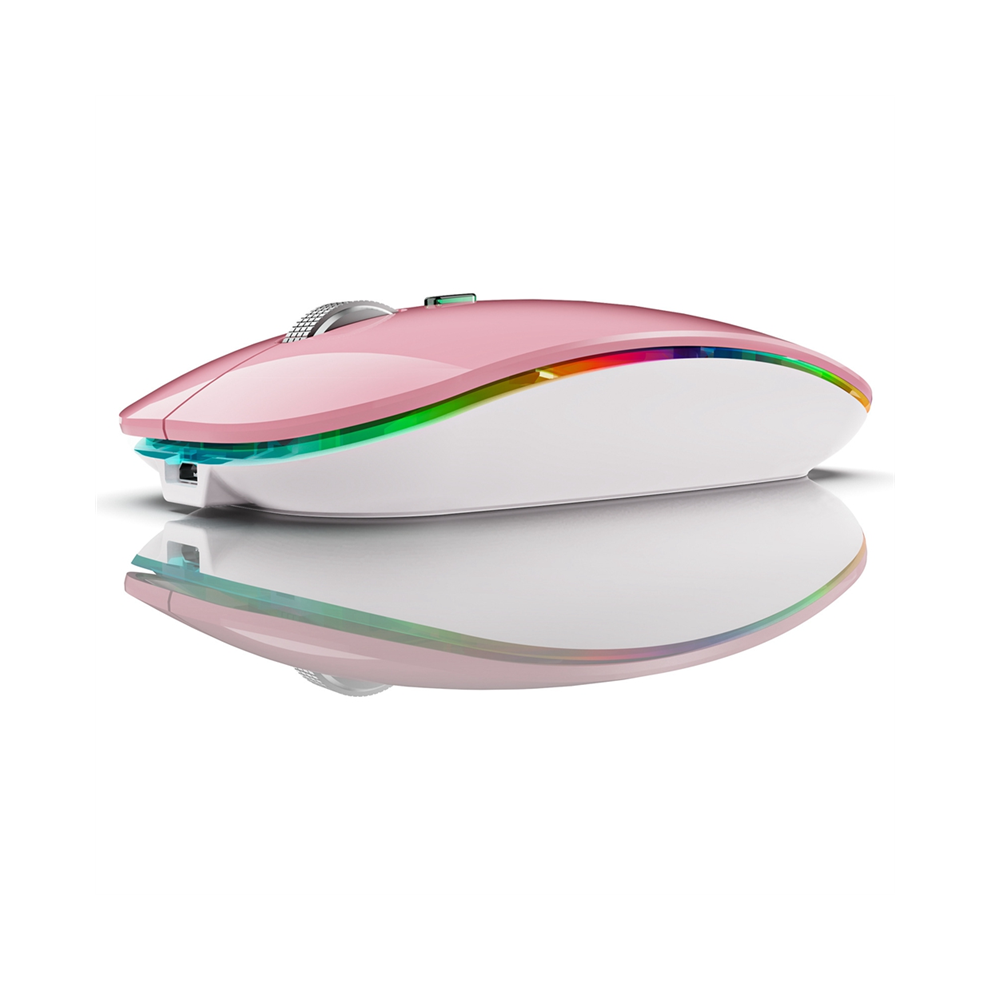 Bt5.1+2.4Ghz Wireless Mouse With Jiggler,Rechargeable 2.4G Mouse, Mover For Usb-Enabled Computer, Pink 4852431792995