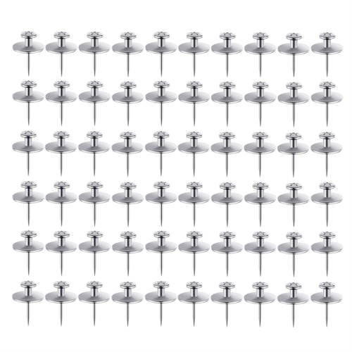 60Pack Silver Double Headed Picture Hanging Nails, Tacks for Wall Hangings, Pins 2