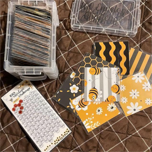 100 stuks envelop challenge boxset, budgetplannerboek voor budgettering 2