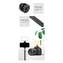 2500K-9000K LED RGB Camera Light Color Output Video Kit Dimmable Panel Rechargeable Black